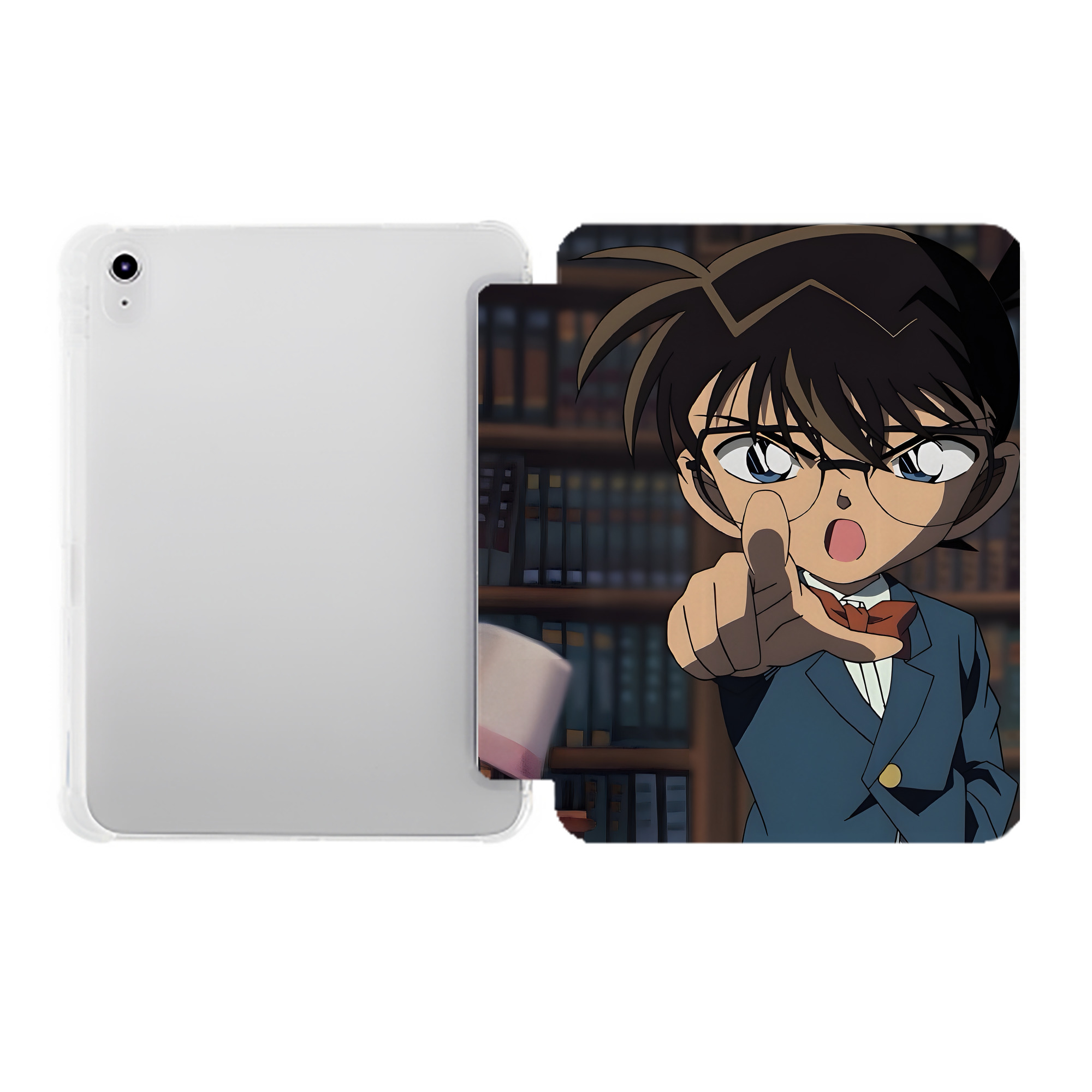 （画像用） 名探偵コナン Detective Conan IPad ケース ペン収納付き 三つ折りスタンド PUレザー×シリコン 対応機種9.5/10.5/10.9インチ